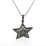 Night Sky - Vintage Sterling Silver Rose-Cut Diamond Star Pendant (VP061)