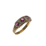 On This Day In 1875 - Victorian 15K Gold Almandine Garnet & Pearl Ring (VICR129)