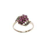 Raspberry Fields - Vintage 14K Gold Ruby & Diamond Ring (VR457)