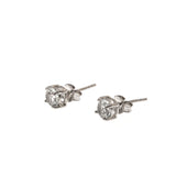 Water - Estate Sterling Silver White Topaz Stud Earrings  (EE070)