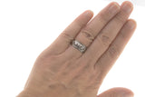 Art Deco Sterling Silver Pierced Heart Ring Band (ADR047)