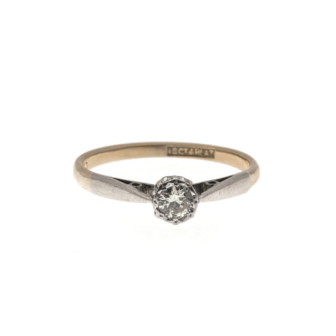 Engagement Promise - Vintage 18K Platinum Diamond Solitaire Ring