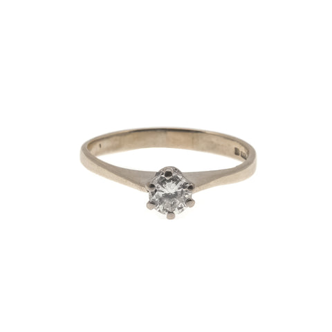 Everlasting Promise - Vintage 18K Diamond Solitaire Cathedral Ring (VR296)
