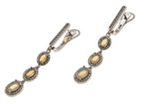 Flash & Dazzle - Estate Sterling Silver Opal & CZ Dangle Earrings (EE166)