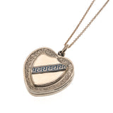 To Love & Protect - Victorian 9K Rose Gold Engraved 'Forget Me Knot' Enamelled Heart Locket (VICP062)