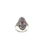 Oysters & Wine - Estate Sterling Silver Ruby & Seed Pearl Ring (ER062)