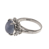 Mystical Star - Vintage Platinum Star Sapphire & Diamond Ring (VR389)