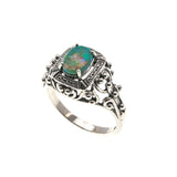 Shades Of Green - Estate Sterling Silver Opal Ring (ER117)