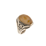 Retro Translucence - Art Deco Sterling Silver Agate Gents Ring