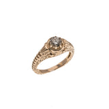 Romantic Proposal - Vintage 14K Rose Gold Diamond Ring (VR338)