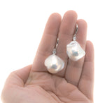 Baroque Elegance - Estate Sterling Silver Baroque Pearl & CZ Earrings   (EE151)