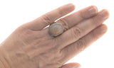 Retro Translucence - Art Deco Sterling Silver Agate Gents Ring