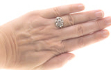 Signs Of Spring - Vintage Retro 14K White Gold Diamond Flower Ring (VR408)