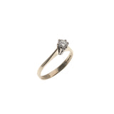 Everlasting Promise - Vintage 18K Diamond Solitaire Cathedral Ring (VR296)