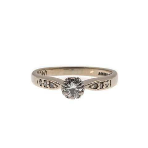It Is Yours - Vintage 18K Diamond Solitaire Ring