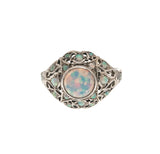 Kaleidoscope Of Colour - Estate Sterling Silver Opal Ring (ER112)