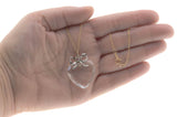 Heart Of Glass - Vintage 10K Gold Sterling Silver Ruby & Crystal Heart Pendant (VP137)