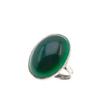 Rainforest - Art Deco Sterling Silver Chrysoprase Ring (ADR210)