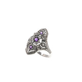 Purple Rain - Estate Sterling Silver amethyst & Seed Pearl Ring (ER209)