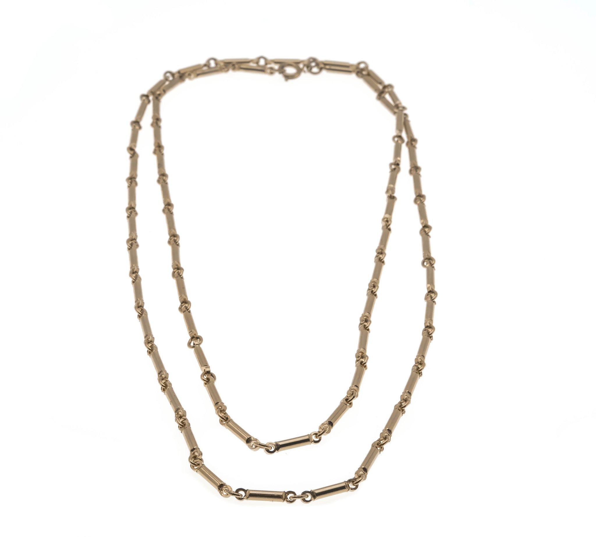 Chain Of Gold - Vintage Gold Plate Fancy Link Long Chain (VN073)