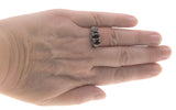 Red Red Wine - Estate Sterling Silver Natural Garnet Trio Filigree Ring (ER216)