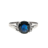 Deep Sky - Vintage Platinum Sapphire & Diamond Ring (VR628)