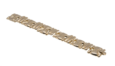 Links Of Gold - Vintage Gold Tone Fancy Link Bracelet (VB059)