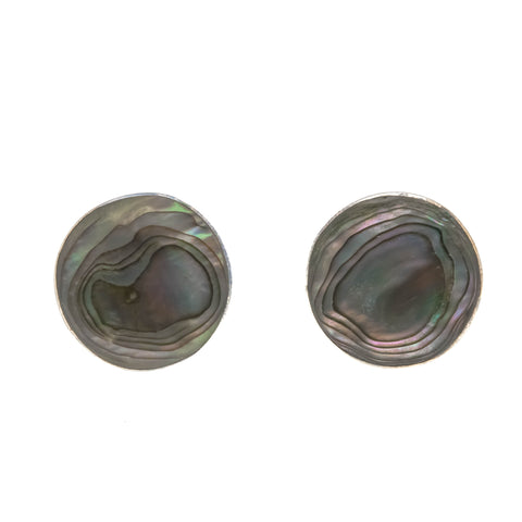 Sea Opal - Vintage Sterling Silver Abalone Earrings (VE203)