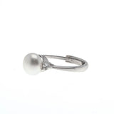 Glowing Nature - Estate Sterling Silver Freshwater Pearl CZ Ring (ER229)
