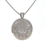 Love & Affection  - Vintage Sterling Silver Celtic Love Knot & Ivy Engraved Locket & Chain (VP136)