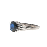 Deep Sky - Vintage Platinum Sapphire & Diamond Ring (VR628)
