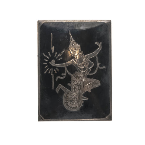 Niello Treasure - Vintage Sterling Silver Siam Brooch (VBR016)