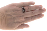 Red Red Wine - Estate Sterling Silver Natural Garnet Trio Filigree Ring (ER216)