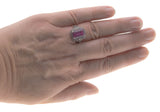 Pink Passion - Estate Art Deco Revival Sterling Silver Lab Created Pink Sapphire & Seed Pearl Ring (ER205)