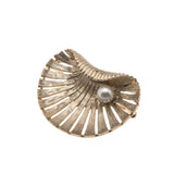 Down By The Boardwalk - Vintage Marcel Boucher Gold Tone Cultured Pearl Clam Brooch (VBR145)