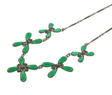 Garden Stroll - Edwardian Brass Chrysoprase & Paste Necklace (EDN020)