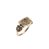 Lucrezia's Treasure - Vintage 9K Gold Ceylon Sapphire & Seed Pearl Ring (VR500)