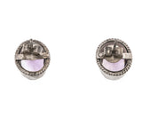 Amethyst Royale - Vintage Sterling Silver Amethyst Stud Earrings (VE185)
