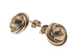 Golden Classics - Vintage Retro 10K Gold Diamond Cut Knot Stud Earrings (VE184)
