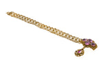 Interlude In Pink - Rare Georgian English 15K Gold Pink Topaz Bracelet (GB005)