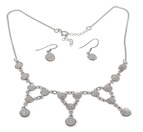 Moonlit Nights - Vintage Sterling Silver Moonstone Necklace & Earring Parure (VN127)