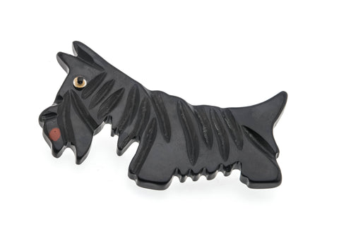 How Much Is That Doggie In The Window -  Vintage Bakelite Black Scottie Brooch (VBR015)