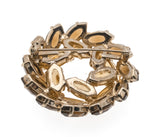 Jewelled Wreath - Vintage Delizza & Elster Juliana Gold Plated Amber Crystal Brooch (VBR044)