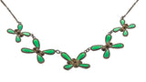 Garden Stroll - Edwardian Brass Chrysoprase & Paste Necklace (EDN020)