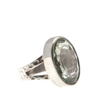 Dew Drop - Vintage Sterling Silver Green Amethyst Ring (VR648)