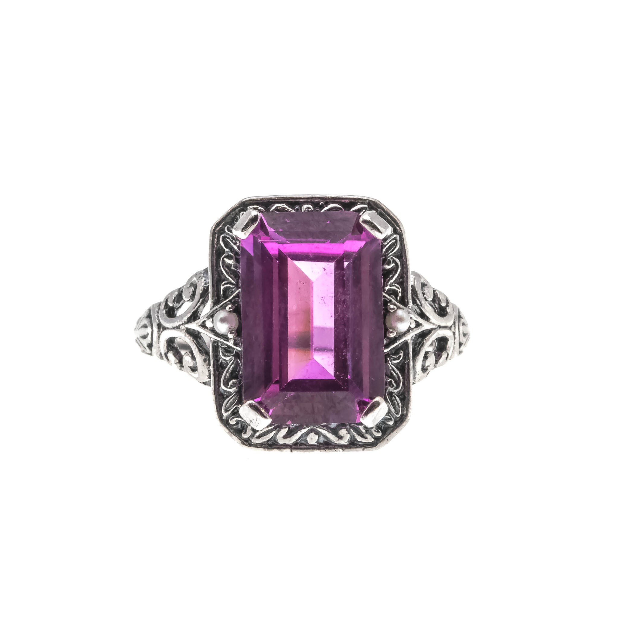 Pink sapphire art deco ring cheap