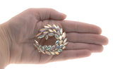 Aurora Borealis - Vintage Signed Sherman Swarovski Crystal Feather Brooch (VBR052)