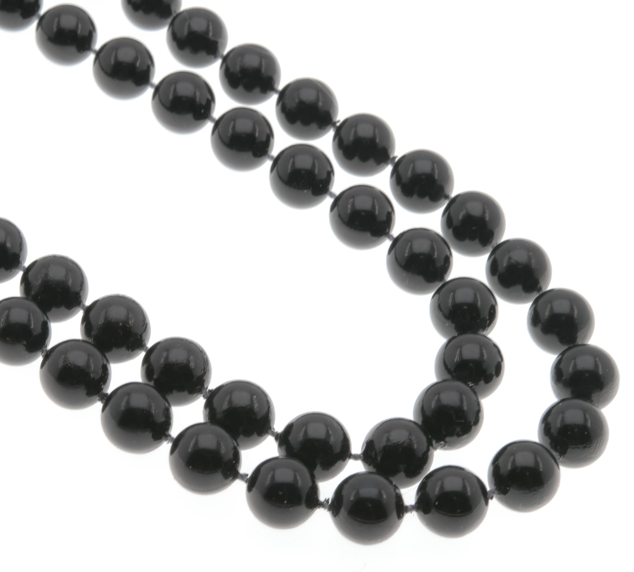 Black glass bead necklace hot sale