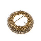 Crown Of Thorns - Vintage Marcel Boucher Gold Toned Pearl Wreath Brooch (VBR118)