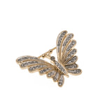 Flutter - Vintage D'Orlan Gold Toned Rhinestone Butterfly Brooch (VBR067)